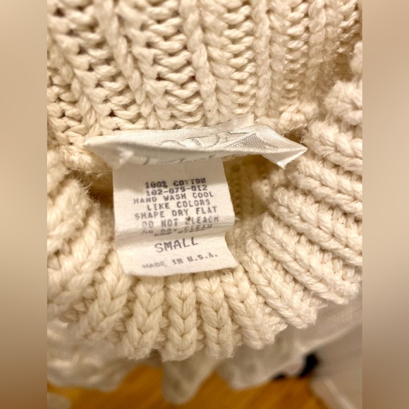 MODA INT’l Vintage Cotton 3D Knit Oversized Turtleneck Sweater Dress Size Small - Picture 5 of 6